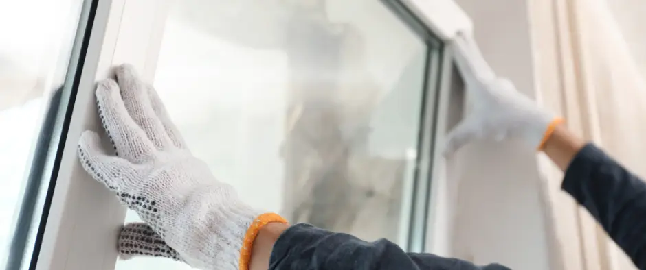 man installing a new window