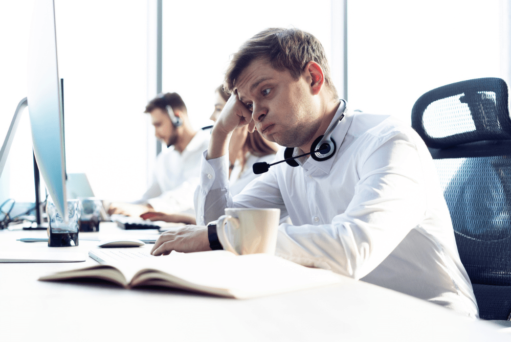 frustrated sales professional failing at homeowner outreach