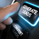a business professional hitting the generate leads button for ai lead generation