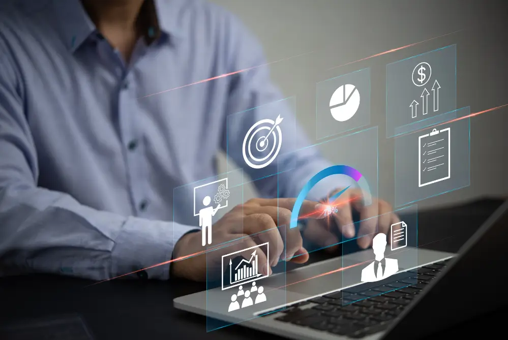 future of home services has a dealer analyzing lead with predictive data